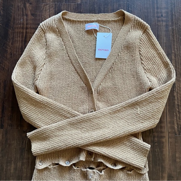 NWT NOVAN Birdie Cable-Knit Long-sleeve Mini Dress - Picture 4 of 8